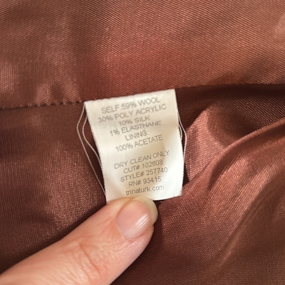 'Trina Turk' Tweed Women’s Brown Blazer - Size 2 - Picture 8 of 8